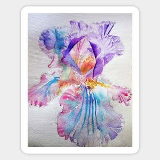 Iris Watercolor Painting - Ethereal Purple Sticker